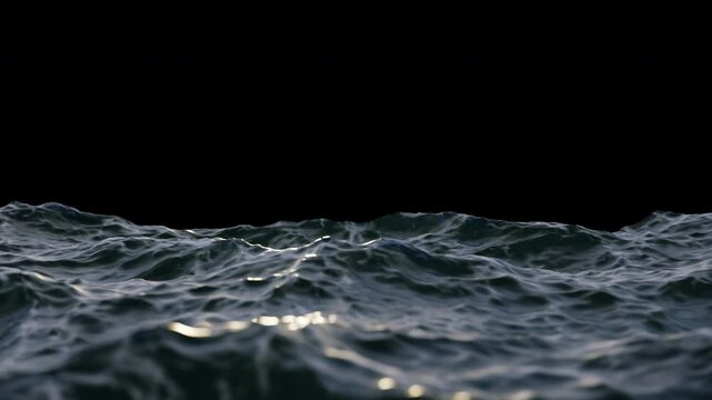 Ocean Water Waves With Alpha Channel