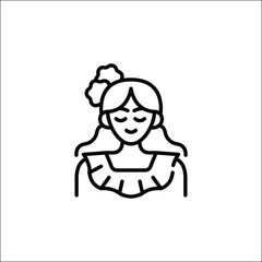 Traditional woman icon. Simple traditional woman icon for social media, app, and web design. Vector illustration