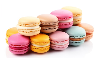 Fototapeta premium macaron cookies isolated on white background