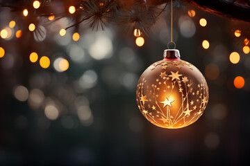 Fototapeta premium Christmas decoration on dark background