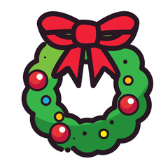 Vector image of Christmas garland icon on white background