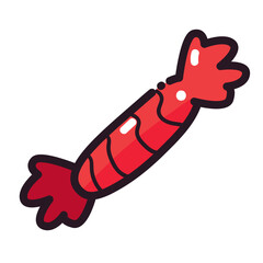 Vector image of a candy castle icon with a white background