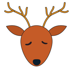 Vector image of a Christmas reindeer icon on a white background