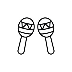 Maracas icon. Simple maracas icon for social media, app, and web design. Vector illustration.