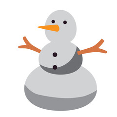 Vector image of a snowman icon with white background