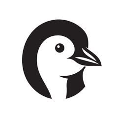 Black and white penguin head icon.