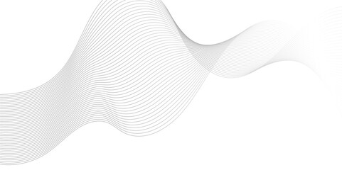 Grey and white abstract wavy flowing particles. White paper wave and curve line background. Digital futuristic technology concept. Vector illustration