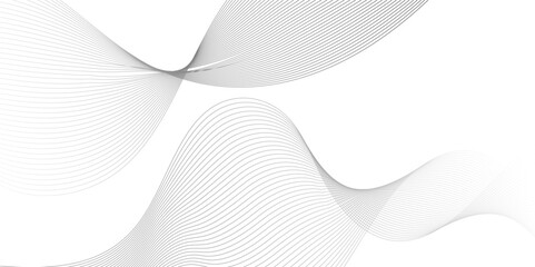 Fototapeta premium Grey and white abstract wavy flowing particles. White paper wave and curve line background. Digital futuristic technology concept. Vector illustration