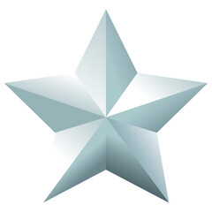 Vector image of a silver star icon with white background