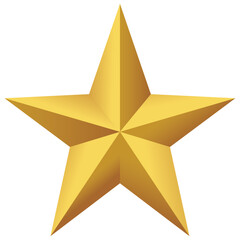 Vector image of a golden star icon with a white background