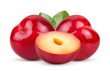 cherry plums isolated on transparent png