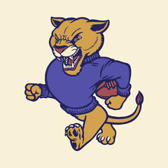 Tiger Football Mascot Vector Illustration