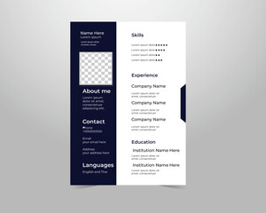 Clean Modern Resume and Cover Letter Layout Vector Template for Business Job Applications, Minimalist resume cv template, Resume design template, cv design, multipurpose resume design