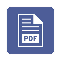 biała ikona pliku PDF na fioletowym tle