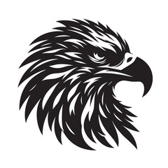Black and white silhouette of an eagle's head. (1)