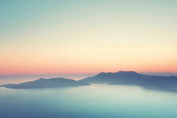 sunrise in the mountains with gradient pastel colors