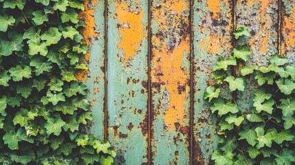Closed factory gates with rusting metal and faded paint, symbolizing the decline of industry and the passage of time, reflecting a poignant reminder of economic shifts and the human impact of change