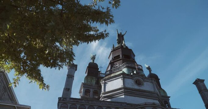 church steeple and clock tower