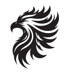 Obraz premium Black and white stylized eagle head design.