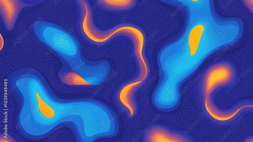 Poster abstract colorful gradient background with wavy shapes.
