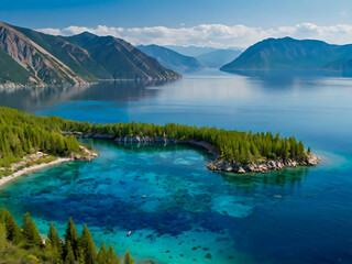 Fototapeta premium lake and mountains