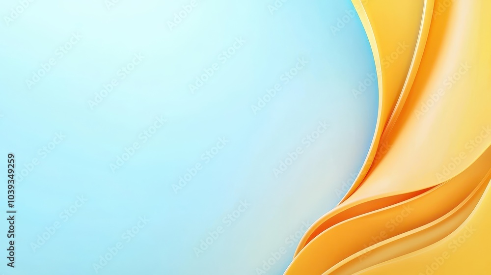 Poster a smooth gradient background transitioning between vibrant blue and bright yellow, creating a fresh,