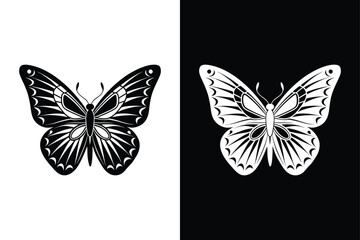 Butterfly Vector Silhouette. Clean and Minimalistic Icon Design