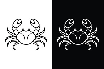 Crab Outline Vector. Sleek Line Art Icon for Anime-Style Designs