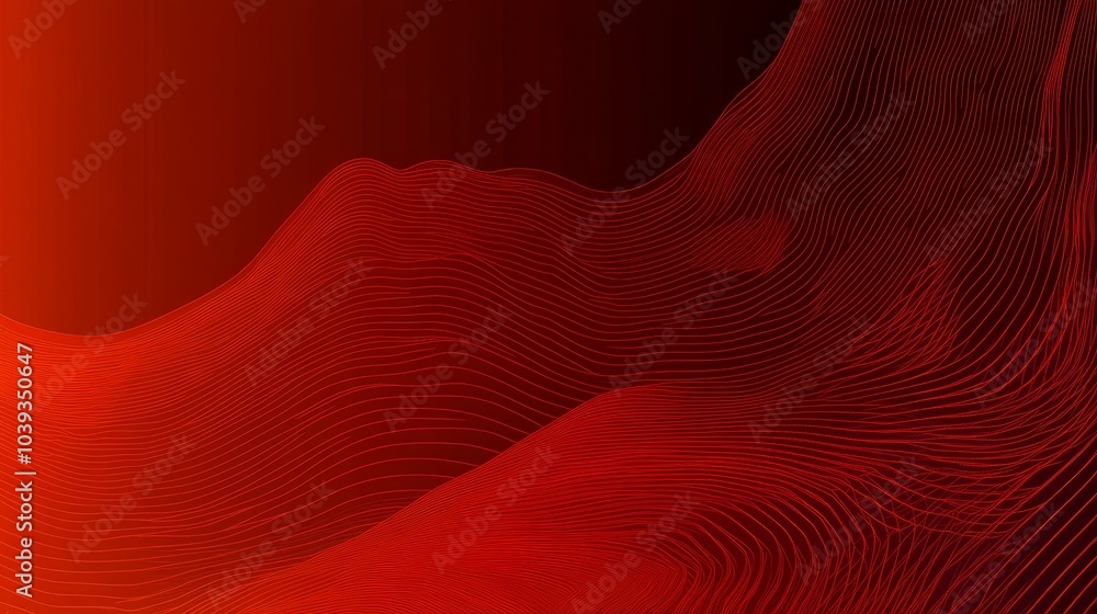 Poster abstract red wave background with a gradient effect.