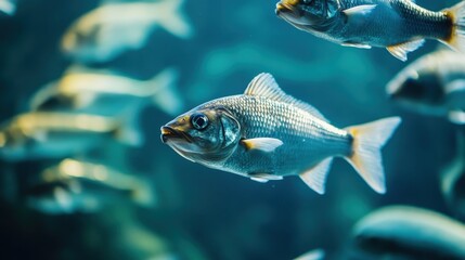 Naklejka premium Fish serve as indicators of environmental health.