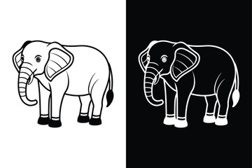 Obraz premium Jungle Collection Elephant Icon. Clean and Minimalistic Outline Vector