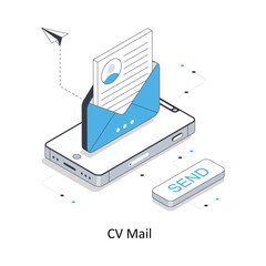 CV Mail isometric stock illustration. EPS File stock illustration