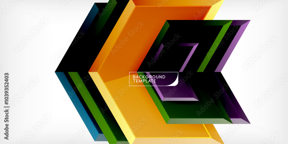 Poster vector 3d arrow techno design template