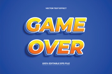 Game Over 3D Style Editable Vector Text Effect.