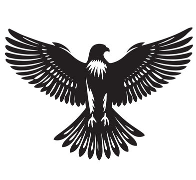 recommend clip art: Black silhouette of an eagle with wings spread.
