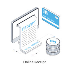 Online Receipt isometric stock illustration. EPS File stock illustration