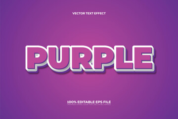 Purple 3D Style Editable Vector Text Effect.