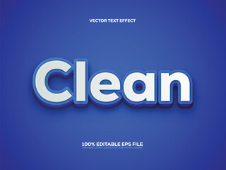 Clean 3D Style Editable Vector Text Effect.