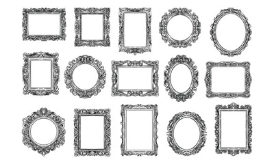 vintage frames handdrawn collection