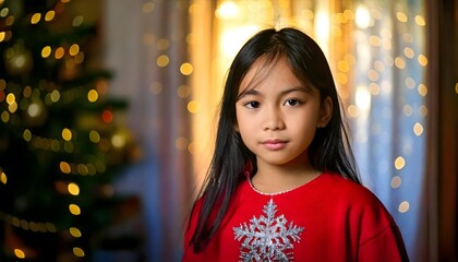 Obraz premium portrait of a girl wearing red