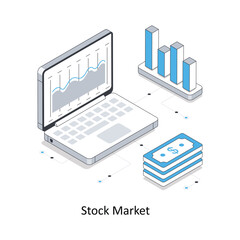 Stock Market  isometric stock illustration. EPS File stock illustration