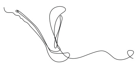 Obraz premium one continuous line drawing of soup spoon.one line drawing of ladle.single line vector illustration of cooking utensils.isolated white background