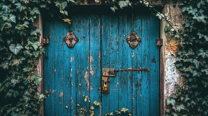Closed factory gates with rusting metal and faded paint, symbolizing the decline of industry and the passage of time, reflecting a poignant reminder of economic shifts and the human impact of change