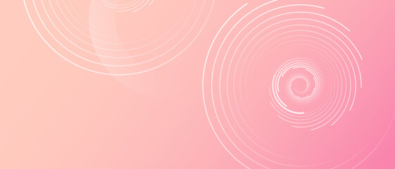 Abstract modern pink background with circular elements.Trendy banner. Vector illustration.	
