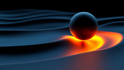 abstract wallpaper background screen, for business, for bank, for finance, for interior, for painting, for wall pictures, for photo frames, for office, for rooms. Abstract ball, black orange glowing