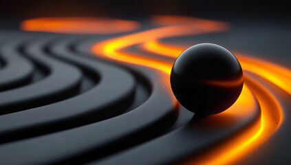 abstract wallpaper background screen, for business, for bank, for finance, for interior, for painting, for wall pictures, for photo frames, for office, for rooms. Abstract ball, black orange glowing