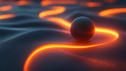 abstract wallpaper background screen, for business, for bank, for finance, for interior, for painting, for wall pictures, for photo frames, for office, for rooms. Abstract ball, black orange glowing