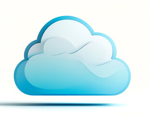 Fototapeta premium A whimsical blue and white cloud floats gently against a light background