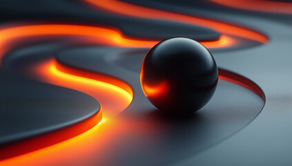 abstract wallpaper background screen, for business, for bank, for finance, for interior, for painting, for wall pictures, for photo frames, for office, for rooms. Abstract ball, black orange glowing