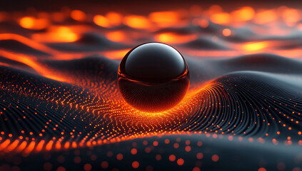 abstract wallpaper background screen, for business, for bank, for finance, for interior, for painting, for wall pictures, for photo frames, for office, for rooms. Abstract ball, black orange glowing